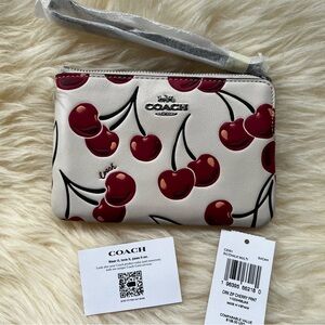 NWT Coach Cherry Print Wristlet